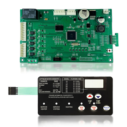 Kartio 42002-0007S Control Board Kit Replacement for Pentair MasterTemp 200/250/300/400 and Sta-Rite Max-E-Therm SR200/SR333/SR400, with 472610Z Switch Membrane Pad