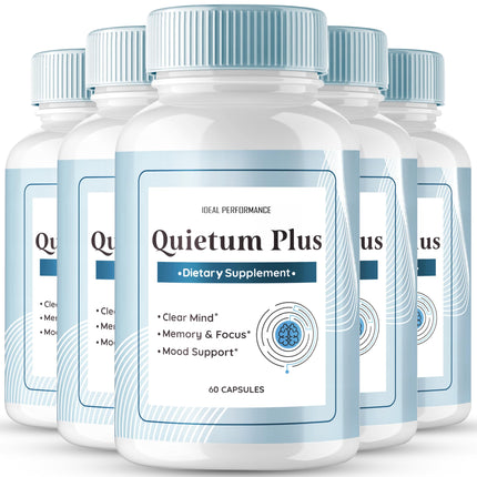 Quietum Plus Tinnitus Relief for Ringing Ears, Official Quietum Plus Tinnitus Relief Original Supplement Pills, Ring Clear Advanced Formula for Healthy Ear, QuietumPlus Reviews (5 Pack)