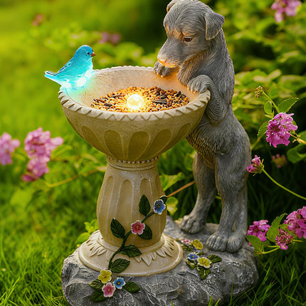 Nacome Solar Dog Garden Statues: Weatherproof Resin Decor