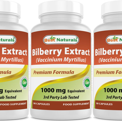 Best Naturals Bilberry 1000 Mg 90 Capsules (90 Count (Pack of 3))