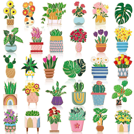 Landical 30/60 Pcs Cute Enamel Pins Bulk Plant Flower Animal Halloween Gothic Fall Pumpkin Cartoon Lapel Pin Brooches Jewelry Gift for Backpack Clothes Hats Accessories(30 Pcs,Plant)