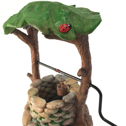 GlitZGlam Miniature Wishing Well with Movable Handle and Water Bucket for Garden Gnomes and Fairies -a Fairy Garden Accessory