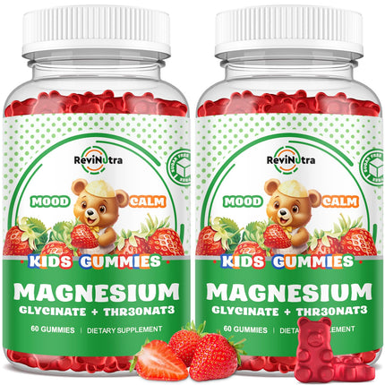 Magnesium Complex Gummies- Calm Chewable Gummies for Kids & Adults- Magnesium Glycinate Supplement-w/Omega-3, Vitamin B6, D3- Support Calm Stress Relief, Bones, Mood, 2 Pack