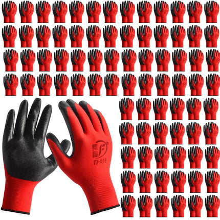 YOUKE OLA 90 Pair Gardening Gloves for Men Women, Breathable Rubber Coated Garden Gloves Working Gloves for Gardening, Construction