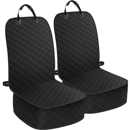 ELONGRIVER Dog Car Seat Covers, Waterproof Front Seat Cover for Dogs, Scratch-Proof, Nonslip Pet Passenger Seat Cover Protector, Universal Fit for Cars Trucks SUVs, Standard Size, 2 Packs Black