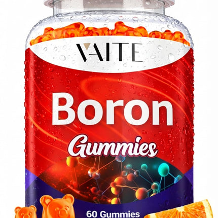 Boron Supplement for Men & Women – 10mg Gummies – Vegan, Non-GMO, Gluten-Free – Supports Bone Strength, Joint Flexibility & Immune System – Essential Mineral for Bone Density – 60 Chewables