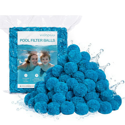 Vidapool 3.1 lbs Pool Filter Balls for Sand Filter Pumps, Reusable Blue Filter Balls for Swimming Pools, Efficient & Lightweight Sand Filter Balls, Replaces 100 lbs Pool Filter Sand