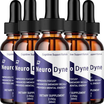 Neurodyne Liquid Drops – Neuro Dyne Natural Liquid Dietary Natural Blend Supplement (5 Pack – 5 Month Supply)