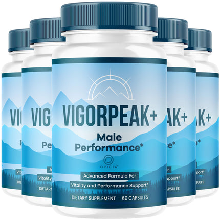 (5 Pack) Vigor Peak Capsules - Official VigorPeak Pills Advanced Premium Formula Support Maximum Strength, All Natural Ingredients Vitamins for Overall Health & Wellness, 300 Capsules for 5 Months