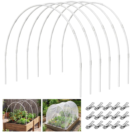 Greenhouse Garden Hoops for Raised Beds Plant Cover Netting, 36pcs PVC Adjustable Garden Hoop with 20 Clips for Shade Cloth Net, Rust-Free Green House Hoops Grow Tunnel Plant Hoop Support DIY Frame