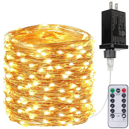 66Ft 200LED Fairy Lights Plug in with Remote, Waterproof String Lights Outdoor & Indoor 8 Modes with Timer, LED Twinkle Lights for Girl's Room Garden Patio Halloween Christmas Decorations (Warm White)