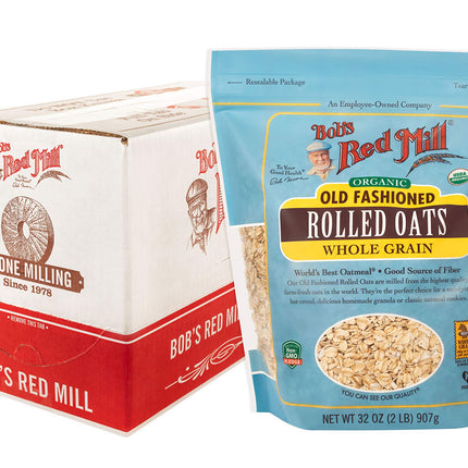 Bob's Red Mill Organic Old Fashioned Rolled Oats, 32oz (4 Pack)