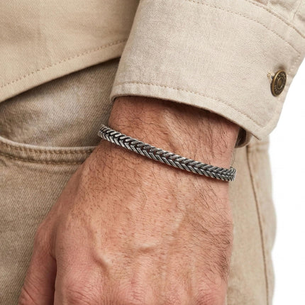Galis Chain Bracelets For Men - Premium Stainless Steel Mens Bracelet, Silver Plated Non Tarnish Bracelet - This Snake Chain, Stylish Gift For Him 7.5"
