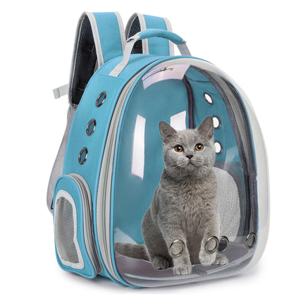 Cat Bubble Backpack Carrier for Small Medium Dogs Cats Carrying Bag, Airline Approved Pet Travel Carrying Bag Dog Hiking Walking Outdoor Backpack (Blue)