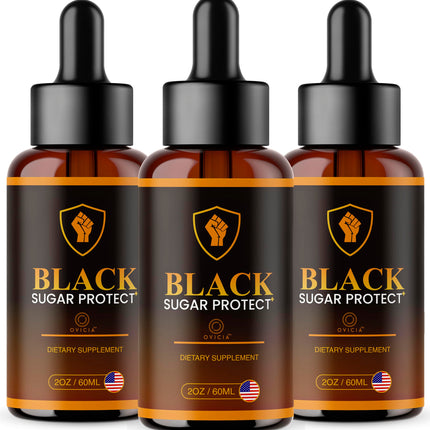 (3 Pack) Black Sugar Protect Drops - BlackSugar Protect Premium Liquid Drops All Natural Advanced Formula, BlackSugarProtect Support Vitamins for Overall Health & Wellness, 3 Bottles for 3 Months