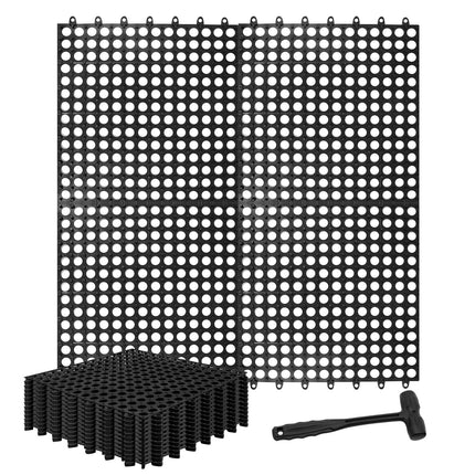 12 Pack Interlocking Floor Tiles 12x12 Inch, Non-Slip Drainage Tiles