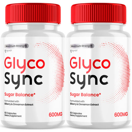 (2 Pack) Glyco Sync Capsules, Official Glyco Sync Balance Pills with All Natural Ingredients, Advanced Formula GlycoSync Joint Health and Wellness Support Max Strength for Men & Women (120 Capsules)