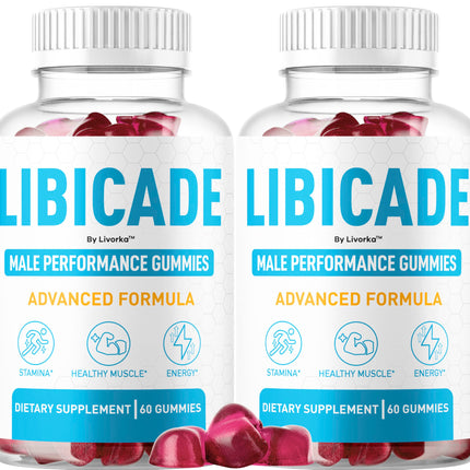 (2 Pack) Libicade Gummies - Official Libicade Premium Supplement Gummy for Men - Maximum Strength, All Natural Drive Advanced Formula Daily Support Overall Health & Wellness, 120 Gummies for 2 Months