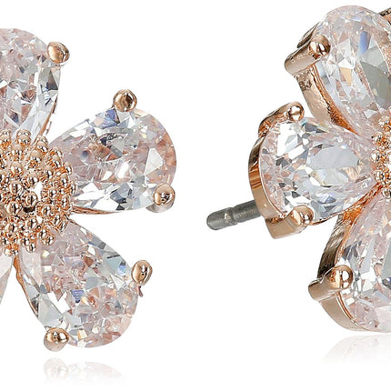 Betsey Johnson Crystal Flower Stud Earrings