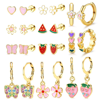 YADOCA 11 Pairs Hypoallergenic Earrings for Girls Women Kids Toddler Hoop