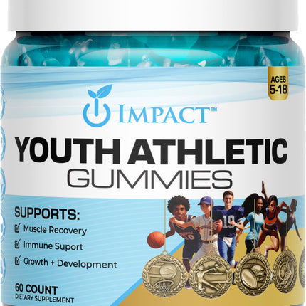 Youth Athletic Gummies – Kids Multivitamin Gummies with Essential Nutrients, Immune & Energy Support, Vegan & Gelatin-Free, Includes Vitamins A, C, B3, B12, Omega-3, Zinc – Ages 5-18