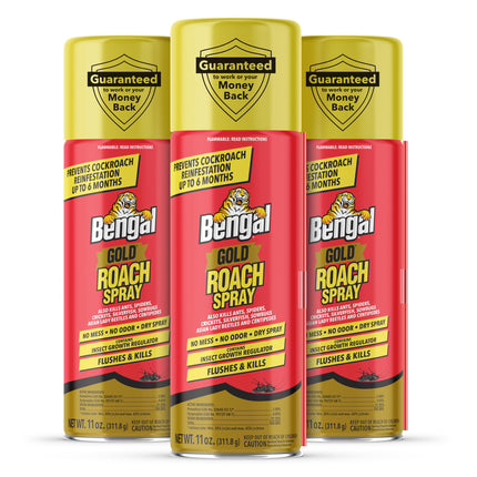 Bengal Gold Roach Spray - Prevents Reinfestation Up to 6 Months - 3 Pack