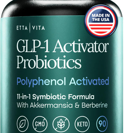 GLP-1 Activator Probiotic Carb Blocker Supplement for Weight Loss, Gut Health, Energy & Metabolic Support – Akkermansia, Berberine, Gymnema, Resveratrol, EGCG & Hops – Appetite Control for Women & Men