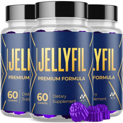 (3 Pack) Jellyfil Gummies, Official Jellyfil Gummys with All Natural Ingredients, Advanced Formula Maximum Strength Supplement with Natural Active Lifestyle Support Premium Multivitamins (180 Gummies)