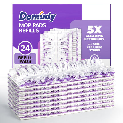 5X Cleaning Power Mop Refills for Swiffer Power Mop, 500+ Strips Multi-Surface PowerMop Refill Pads, 24 Count Disposable Powermop Wood Mops, Replacement Mopping Pad for Floor Cleaning