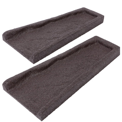 Sekcen 2 Pack Rubber Downspout Splash Block Rain Gutter Down Spout Drain Trays Brown