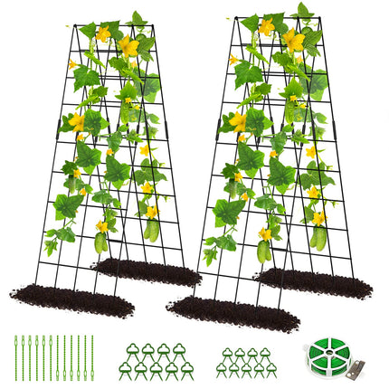DoCred 59" H Cucumber Trellis, 2 Pack Foldable A Frame Garden Trellis