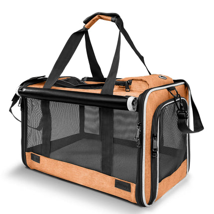 GAPZER Dog Carry Bag for Puppy Pet Soft-Shell Portable Kennel Crate for 0-15 lbs Foldable Pomeranian Travel Cage Tea Cup Yorkie Carrier Purse Indoor Carrying Case Cat Supply Melon Tiny Dog Melon
