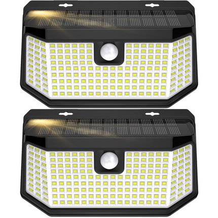 Aootek Solar Lights Outdoor 182 LEDs 2500Lm Solar Motion Sensor Lights IP65 Waterpro of with Wide Anglefor Patio Garden Garage Yard Front Door(2pack)