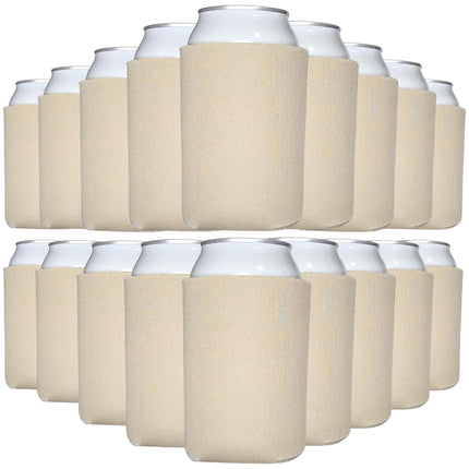 TahoeBay Blank Can Cooler Sleeves in Bulk, 12 oz, 25-Pack, Champagne Beige