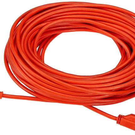 Amazon Basics 100 Foot 3-Prong Vinyl Indoor/Outdoor Extension Cord, Long Power Cord, Grounded Plug for Safety, Moisture Resistant, 10 Amps, 1250 Watts, 125 VAC, Orange