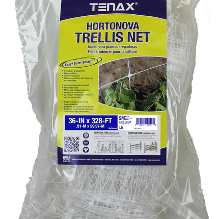 Tenax 100521791 084064 Hortonova Sm Plant Trellis Net, 36" X 328' White