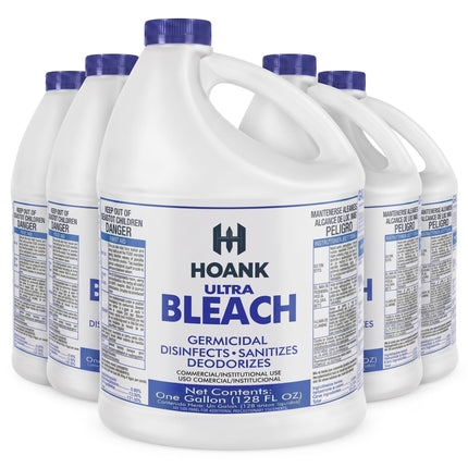 (6 Gallons) - Liquid Chlorine Bleach, for Laundry, Household and Commercial Cleaning, Multipurpose Cleaner, 1 Gallon Jugs. Ready to Use.