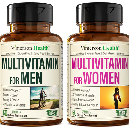 Multivitamin Multimineral Supplement for Men + Women 2-Bottle Bundle. Healthy Immune Response, Strong Joints and Bones, Eye Health, Digestive System Support, Antioxidant Properties