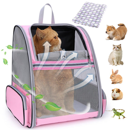 Lollimeow Cat Backpack Carrier, Ideal for Small Animals & Puppies, Airline Approved,Safe for Travel, Hiking, Vet Transport & Outdoor Use Fully Ventilated Design for Ultimate Comfort On-The-Go
