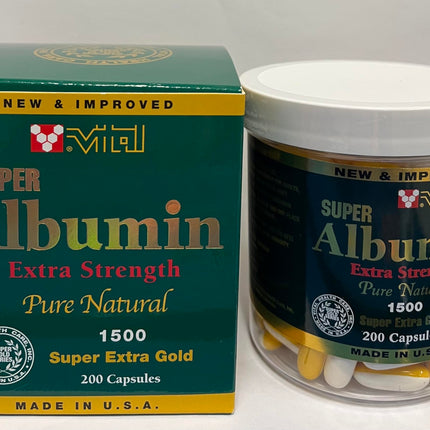 Vital Super Albumin Extra Strength Pure Natural 1500 mg 200 Softgels Authentic 바이탈슈퍼알부민