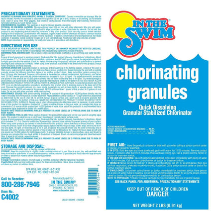 In The Swim Sodium Dichlor Chlorine Shock Granules for Sanitizing Hot Tubs and Spas – Fast Dissolving, pH Balanced Sanitizer - 56% Available Chlorine, 99% Sodium-Dichlor – 2 Pound