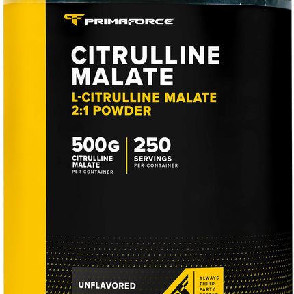 PrimaForce L-Citrulline Malate Powder, Unflavored, 500 Grams - Vegan, Non-GMO