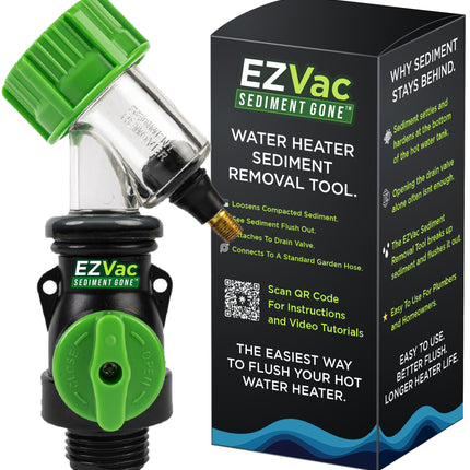 Sediment Gone™ Water Heater Sediment Removal Tool – Flushes, Cleans & Breaks Up Sediment Clogs in Electric or Gas Water Heaters – Easy DIY Water Heater Cleaning Tool