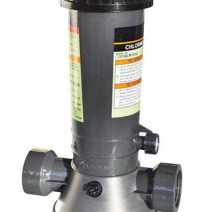 SWIMLINE HYDROTOOLS 87501 Economy In-Line Automatic Chlorine Feeder Chlorinator Adjustable Output 4.2 Lbs Capacity | Universal Compatibility | Above Ground & Inground Swimming Pool Bromine Install