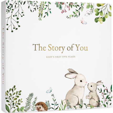 Keepsake Baby Memory Book – Timeless Gender Neutral First 5 Year Baby Book