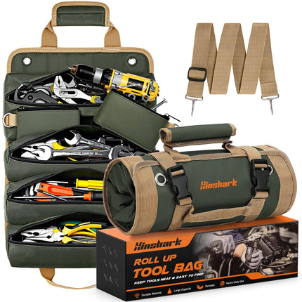 Gifts for Men, Roll Up Tool Bag, Anniversary Birthday Gifts for Men Dad Husband Him Boyfriend, Gift for Dad Who Have Everything, Portable Tool Organization for Mechanic Welding Electrician