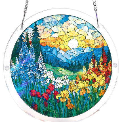 Acrylic Puzzle Suncatcher 83 Pieces, Dawn Blossom Sea Sun Catchers Puzzle, DIY SunCatchers Puzzles Window Hanging, Home & Garden Decor, Gifts for Family and Friends, 7.4 in