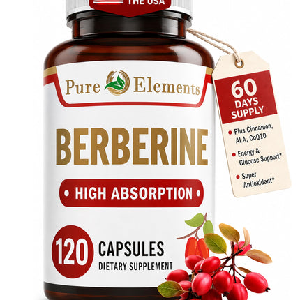 Berberine 500mg Complex with ALA, Coq10, Turmeric, Cinnamon, Bitter Melon, banaba Leaf, Korean Panax, Royal Jelly, and 21 Herbs for Healthy Blood Sugar Support and Immunity-60 Capsule Servings