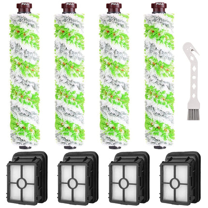 8 Pack Replacement Parts for Bissell CrossWave Pet Pro 2306A & CrossWave 1785 Series 3888A Vacuum Cleaner, 4 Pack 2460 Brush Rolls, 4 Pack 1866 Filters, Compare to Part 1613568&161-3568, 1608684