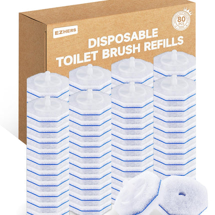 80 Count Toilet Wand Refills for Clorox, 5X Cleaning Power Toilet Bowl Wand Refills & High-Density Disposable Toilet Brush Scrubber - No Falling Apart, Instant Foam for Bathroom Cleaning